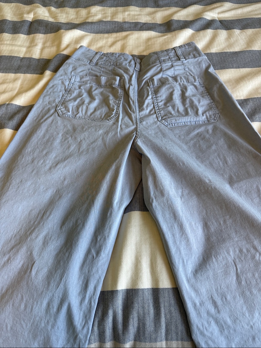 LC Lauren Conrad Light Blue High-Rise Wide-Leg cropped pants. - Picture 8 of 9